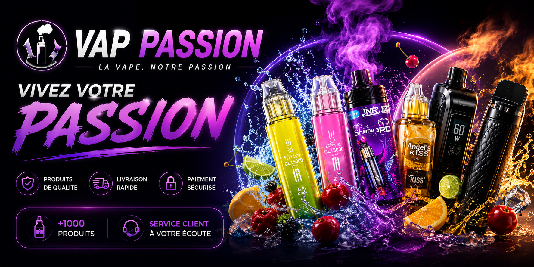 Vap Passion — Vivez votre passion : puffs, pods et e-liquides premium, produits de qualité, livraison rapide et paiement sécurisé